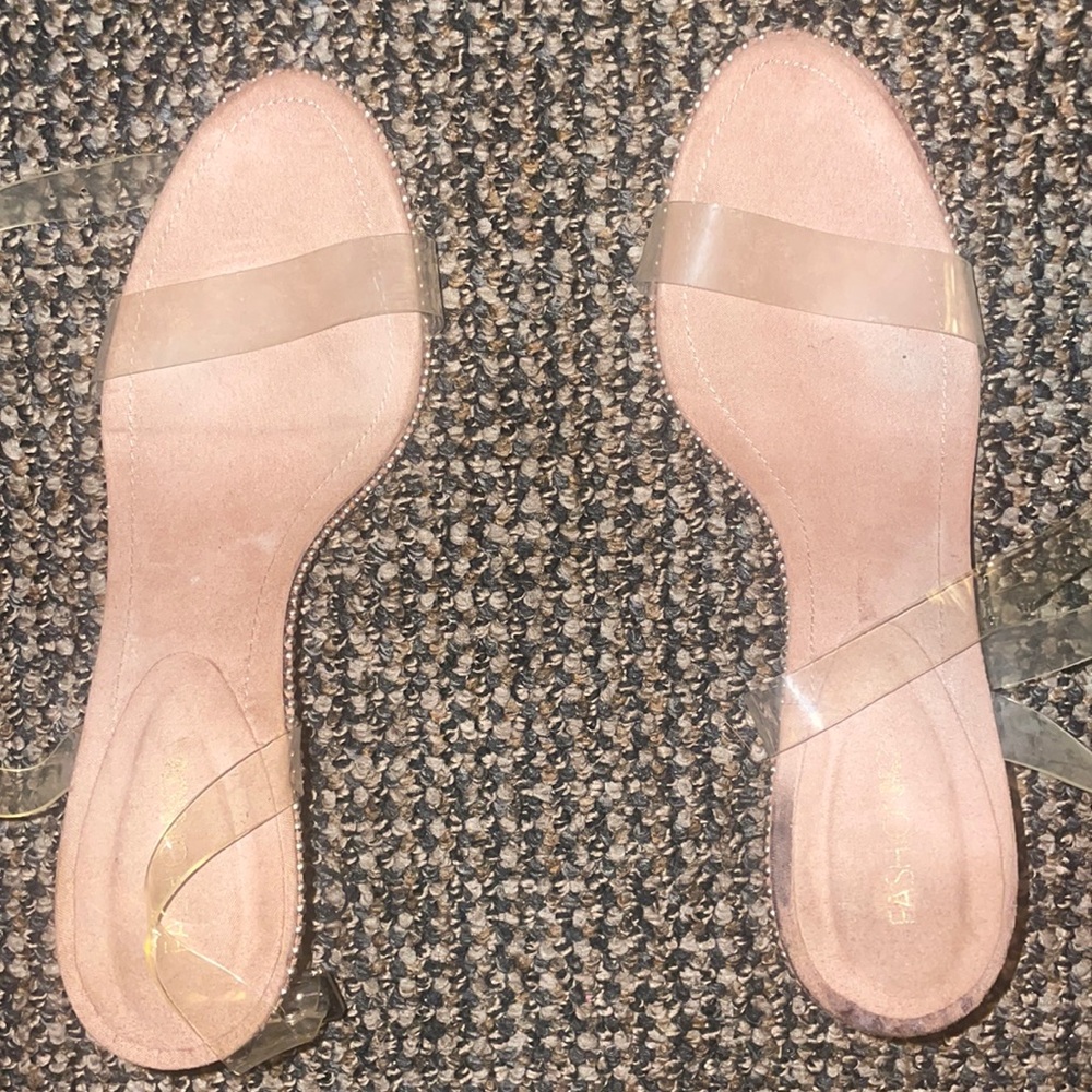 Fashion Nova Jeweled Clear heels